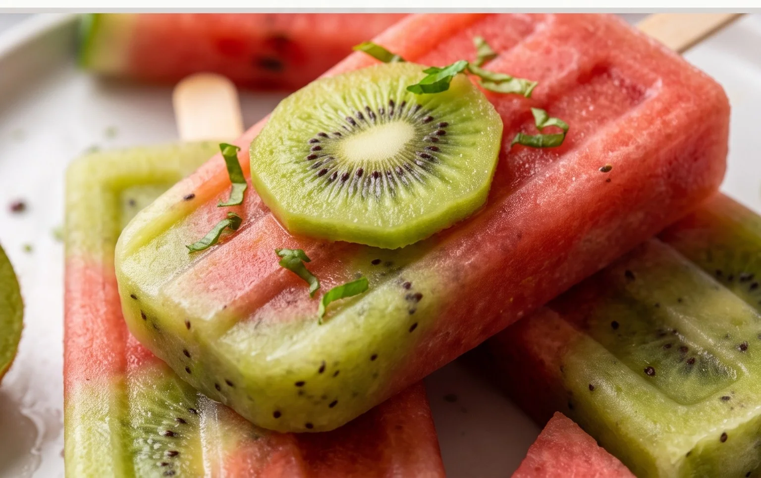 Kiwi Watermelon Fruit Popsicles
