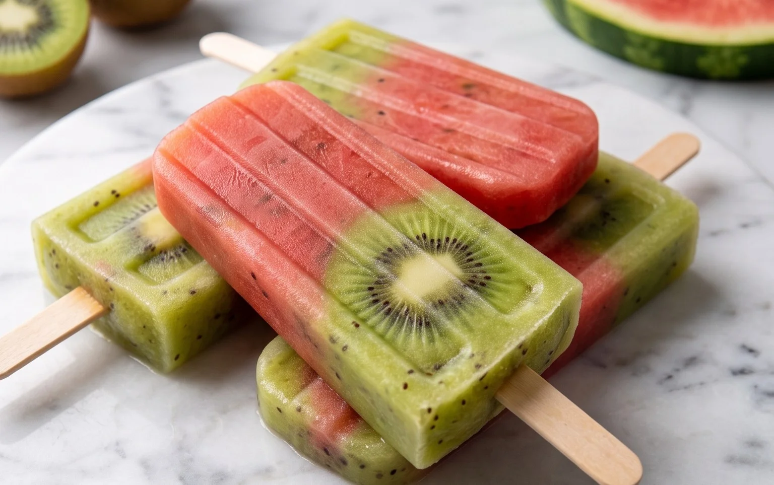 Kiwi Watermelon Fruit Popsicles